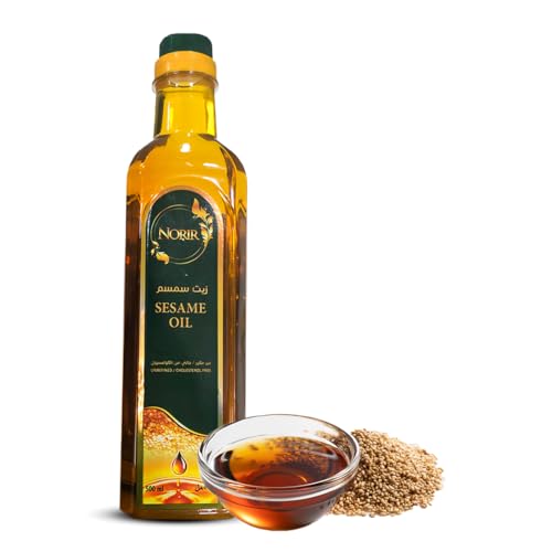 Norir 100% Pure Sesame Oil (Gingelly Oil) | Cold Pressed Unrefined Zero Cholesterol | Natural Oil for Cooking Skin & Hair | 500ml