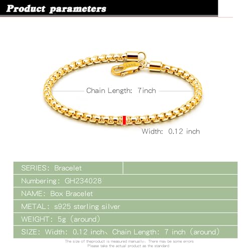 Pulsera de Plata 925 Dankadi Unisex 3MM 6.7 pulgadas miniatura 3