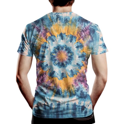 Men's Tie Dye Style T-Shirts Fun Animal Graphic Short Sleeves Shirt3