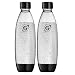 sodastream Flaschen 1L FUSE Doppelpack · 2 schwarze Kunststoff-Flaschen für Sprudelwasser · spülmaschinengeeignet & BPA-frei · kompatibel TERRA, E-DUO, ART, GAIA & ENSO