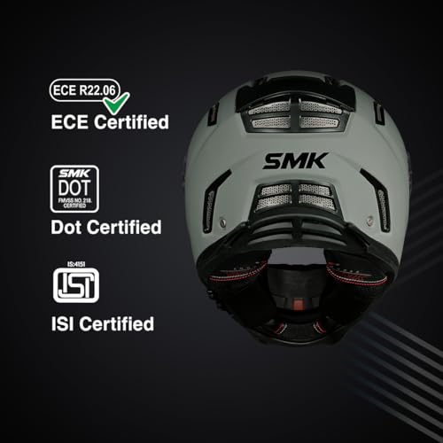 Image of SMK Agnar Solid ISI DOT & ECE 06 Certified Full Face Helmet with Pinlock 30 Antifog Visor (MATT Nardo Grey - XXL)