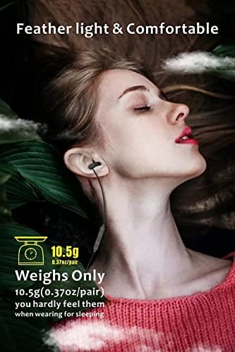 Hearprotek 2 Pairs Sleep earbuds, Ultra Soft Lightweight Silicone Sleeping Earphone Headphones with volume control and mic for Side Sleeper, Snoring, Air Travel, Relaxation (Black)