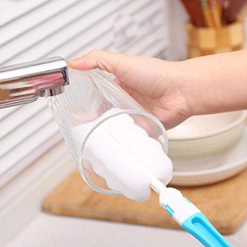Image of Easy Bottle Glass Cup Soft Sponge Cleaning Brush Kitchen Washing Scrubber Tool Green