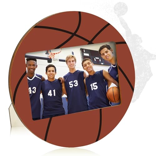 clothmile Basketball Picture Frame 4x6 Sport Themed Wooden Photo Frame Basketball Balls Photo Frame Horizontally Vertically Used for Wall Decor Hanging or Tabletop Display