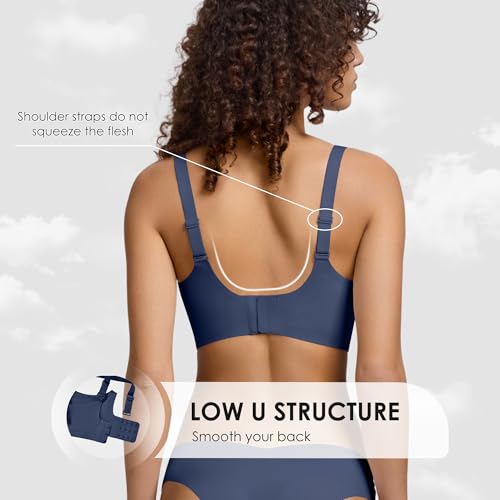 Image of Seamless Wireless Bra for Women with Support - No Underwire Full Coverage Push Up Comfort Bras - Back Fat Smoothing Bralette