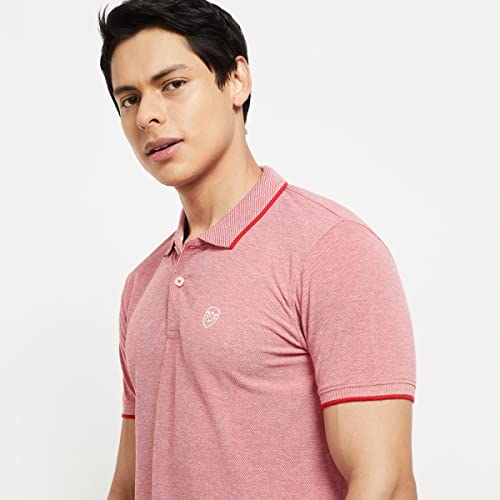 Image of Max Men Textured Slim Fit Polo T-Shirt