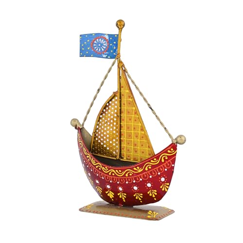 Image of CraftVatika Metal Turkish Ship Boat Naav Showpiece - Home Decor Figurine for Living Room, Bedroom, Office Desk - Tabletop Desktop Side Corner Decoration (Type 2), Multicolor