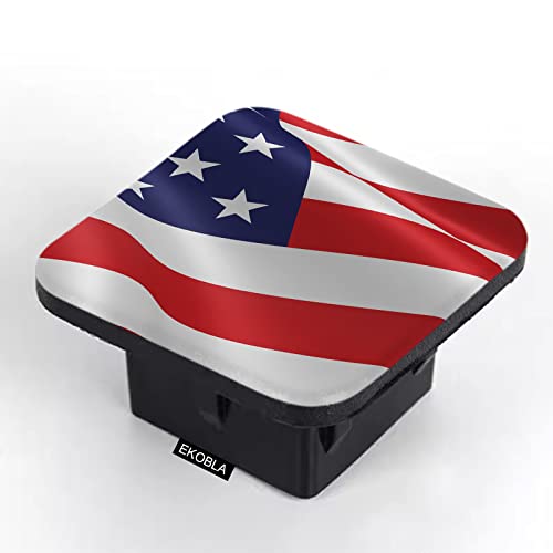 Ekobla American Flag Rubber Hitch Covers Patriotic Red Blue Usa Flag 4Th Of July Independence Day Stars Stripe 2 Inches Black Receiver Tube Trailer Hitch Plug Compatible With Most Auto Cars Trucks #TOP10