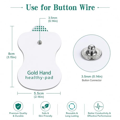 Image of AGAM Digital Therapy Machine Electrodes (Health Herald) - Strong Adhesive Gel, Universal Replacement Pads for Muscle Pain Relief, Reusable TENS Unit Electrode Pads (Pack-12)