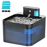 Fontanella per Gatti Senza Fili, VinDox 2.2L Fontanella per Gatti con Sensore di Movimento, Automatico Fontana Gatto - Super Silenzioso Acqua Dispenser a Batteria 2600mAh (3 Carbone Attivo + 3 Spugne)