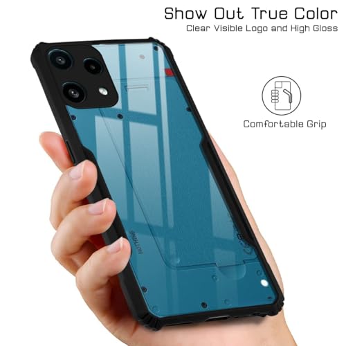Image of Jkobi Hybrid Back Cover Case for Nothing Phone 3A Lite (Shockproof with Polycarbonate Clear Panel | Professional Black)