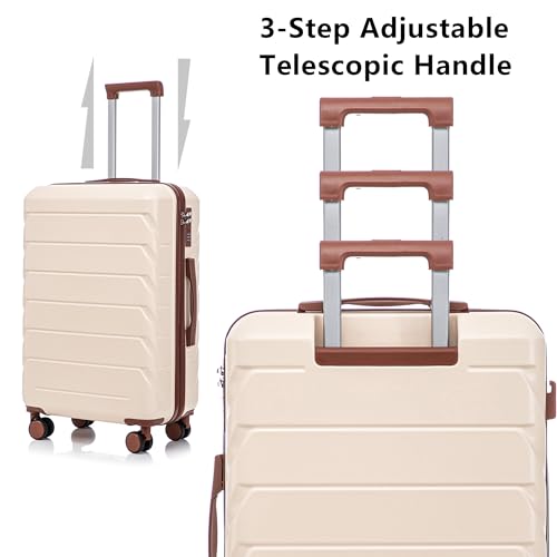 Image of Luggage Sets 3 Piece Suitcase Set, ABS Hardside Carry-on, Checked Luggage, Lock