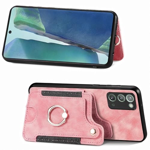 Étui portefeuille Galaxy Note 20 en cuir PU rouge avec porte-cartes résistant aux chocs