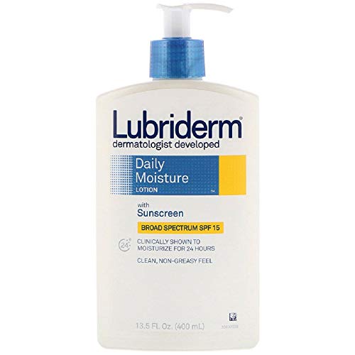 PACK OF 5 - Lubriderm Daily Moisture Lotion With Broad Spectrum SPF 15 Sunscreen, 13.5 Oz