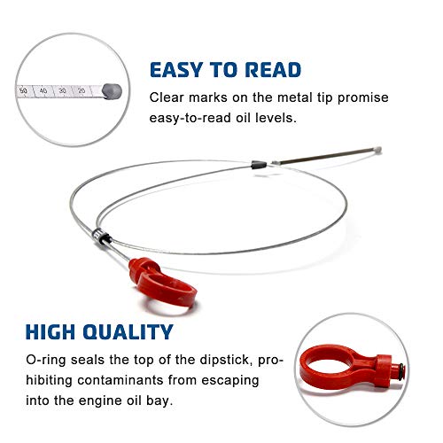 Transmission Dipstick With Instruction For Dodge Jeep Fluid Level Dipstick Tool With Marks Easy Read Oe # 917-327 8863B, 9336, 42Rle, Nag1, 62Te #TOP2