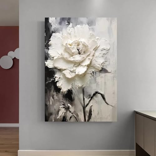 Impression sur toile de fleurs blanches raffinée, décoration murale de salon