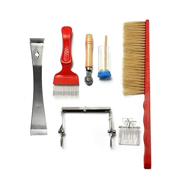 Bienenzucht Werkzeug Set, 7 Stück Eine Reihe Imkereiausrüstung Kit Bee Sweep Slot Rahmen Schaber Marker Flasche König… – Bild 5