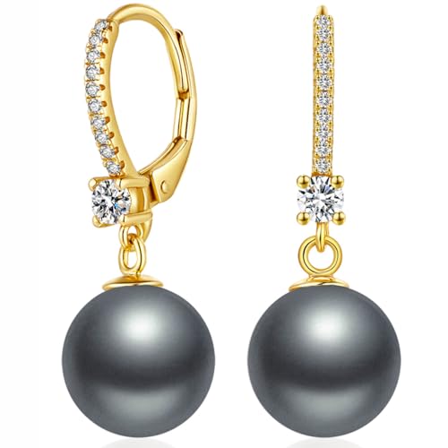 Boucles D'Oreilles Femme Perle Boucle Doreille Perle De Culture Bijoux Femme Boucle D'Oreille Argent Or noir