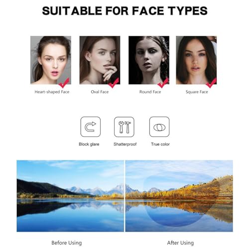 Shades Sunglasses, Aviator Sunglasses with Metal Hinge, Large Sunglasses for Sun Protection Driving and Travel(White,13 * 13 * 5 cm)3