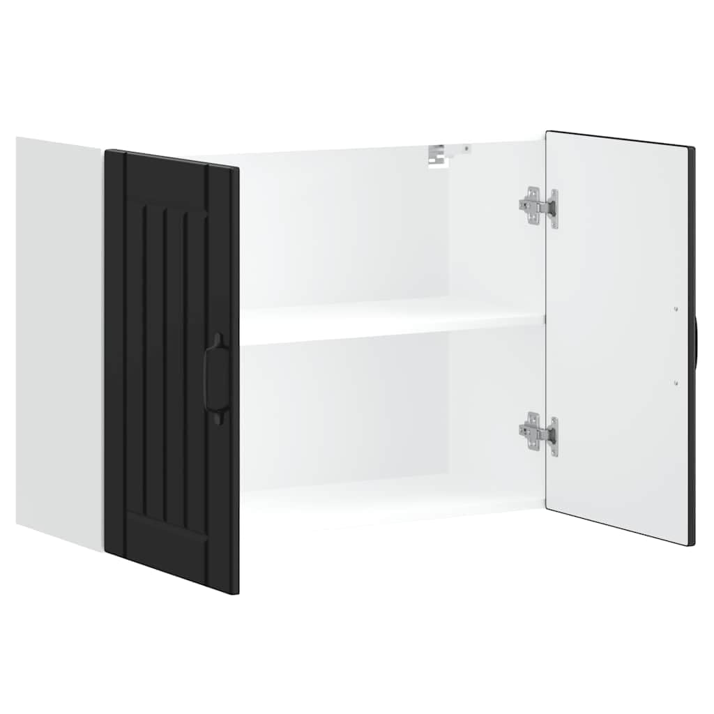 Item-Kitchen Wall Cabinet Lucca Black Engineered Legno,Armadi e stoccaggio,Armadi da cucina