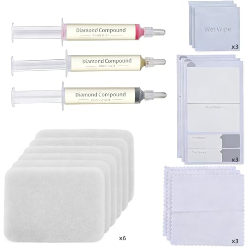 Scratch Remover Kit for Phone Screens Watches & Tablets Safe Touch-Friendly Screen Scratch Remover with 3 Diamond Polishing Compounds 6 Polishing Cloths & 3 Cleaning Wipes