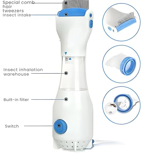 Image of V COMB 240V Electrical Head Lice Comb - Chemical-Free Lice Capture Solution - Kills and Removes Lice - Treatment Vacuum Machine for Head V Comb (1 V Comb)