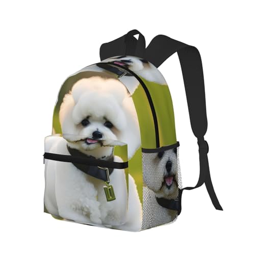 Mochila de Bichon Frise impermeable y ligera con correas cómodas 2