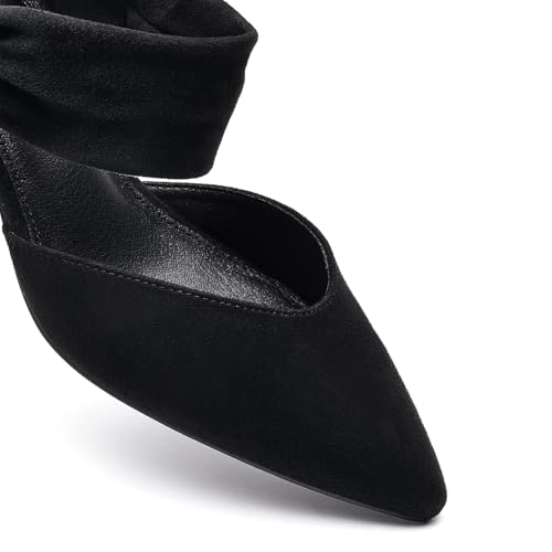 Block Heels for Women Comfortable Strap Closed Pointed Toe Heel Women's Low Chunky Pumps Wedding Party Work Prom Dress Shoes4