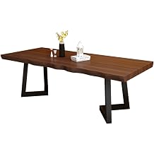 Home Solid Wood Office Computer Desk, Pine Wood Table with Wrought Iron Legs, Multifunctional Conference Table, Study Table, Dining Table Color 8cm, Size 220x90x75cm