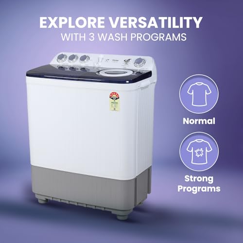 Image of Haier 8 kg 5 Star Vortex pulsator Semi Automatic Top Load Washing Machine (HTW80-186,Burgundy)