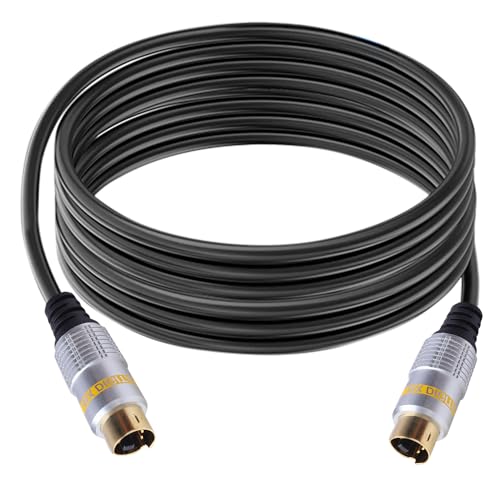 Image of MX 4-Pin Mini DIN S-Video Cable - 20m (65.6 ft) Male-to-Male, Gold-Plated Connector for Home Theater, DVD, TV, VCR, DVR, and PVR Systems