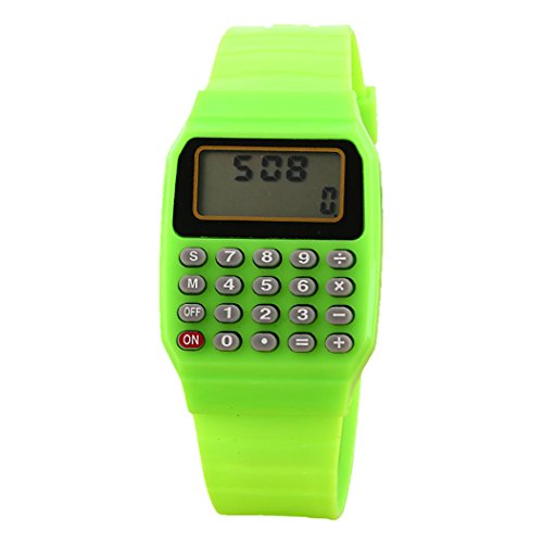 Outgeek Reloj Calculadora Wrist Calculator Multi Purpose Silicone Electronic Calculator Watch para Niños