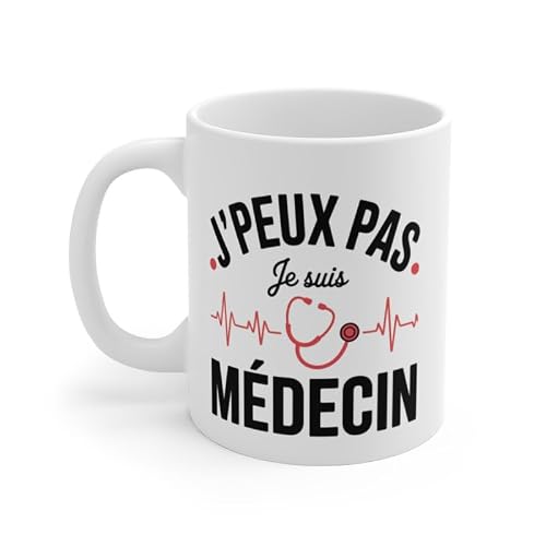 Teecustom Mug J’peux Pas Je Suis Médecin – Tasse Humour Médecine – Cadeau Docteur, Interne, Étudiant Santé – Céramique 325ml