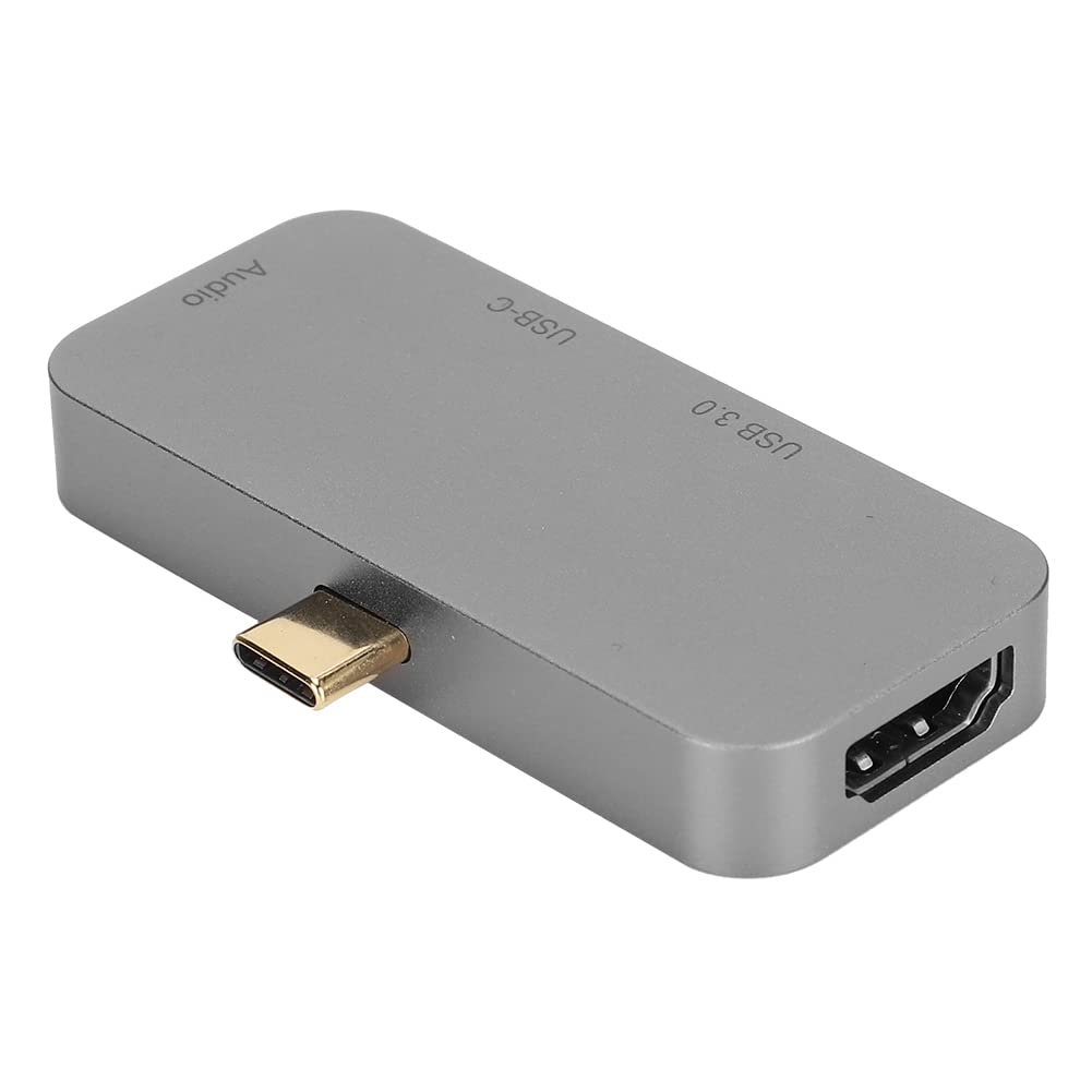 Hub USB C 4 en 1 gris, station d'extension multifonctionnelle, connecteur Type C vers HDMI, 60W PD pour Switch