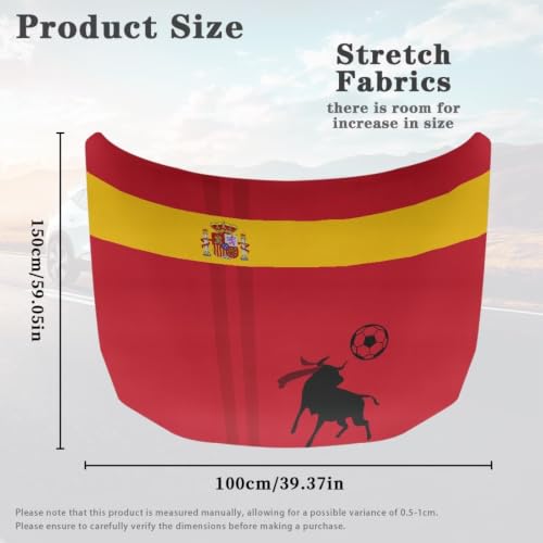 Image of Spain Car Hood Cover Polyester Elastic Fabrics Washable Suitable for Large SUV and Pickup Trucks 39x59in