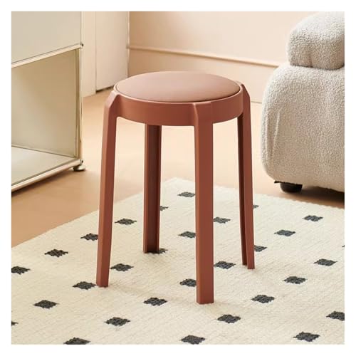 Taburete redondo apilable de plástico, taburetes portátiles apilables sin respaldo, taburetes de bar multiusos para la escuela, aula, decoración para el hogar