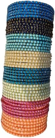Crystal Bangles for Women/Raindrop Kada Set/Multicolor glossy finished bangles Kadas with Golden Zirconwork bangles for women & girls - 1 Darzan only one colour select -