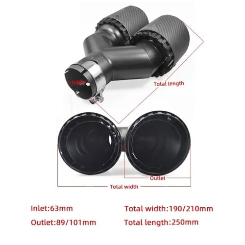 Embout d'échappement double sortie universel pour buse de silencieux auto - 3