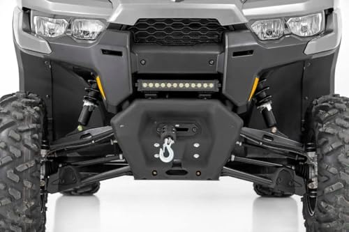 Rough Country 4,500 lb Winch with Mounting Plate for Can-Am Defender HD8/HD9/HD10 - Includes RS4500S Series Winch, 50 ft. Synthetic Rope, Mounting Kit