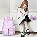 Jcobvig Rainbow Backpack For Girls Kids,Cute Student School Backpack With Pen Bag,Purple Aesthetic Starry Rainbow Laptop Travel Bag (Purple Large 17.5in