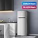 BANGSON 7.7 Cu.Ft Refrigerator with Freezer, Apartment Size Fridge with Top Freezer, for Apartment, Office, Kitchen and Garage, Stainless Steel, Silver