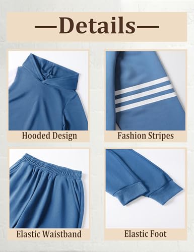 Boy Clothes Long Sleeve Striped Hoodie Sweatshirts Top and Pants Fall Winter Kids Boys 2 Pieces Outfits Sets 3-8 Years 6