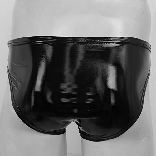 ACSUSS Mens PU Leather Swim Briefs Sexy Bikini Swimwear Beach Swim Trunks Shorts Hombre Underwear4