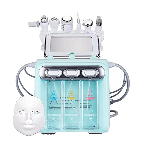 DTBBKSY 7 En 1 De Oxígeno En Agua HydraFacial Machine con La Máscara LED Cuidado De La Piel Facial De Limpieza Profunda Exfoliante Hydro La Dermoabrasión,Blue