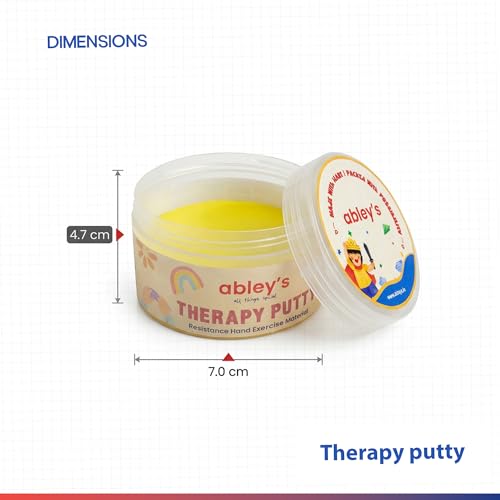 Image of Abley's Therapy Putty for Kids Play & Projects | Hand Exercise & Occupational Therapy Tool | Stress Relief & Fine Motor Skill Development | 4 Resistance Levels, 50g Each, Set of 4