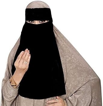 New Women Hijab Muslim Nikab 3 Layer Burka Naqab Nose piece Face Veil Bridle
