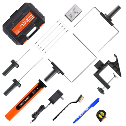 RONGTER 4 in 1 Hot Wire Electric Foam Cutter Kit, Styrofoam Cutting Tool 15W/ 6V with Case, Heated Foam Carving Knife Kit (Toolbox Orange)