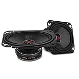 DS18 EXL-SQ4.6 4x6” 2-Way Coaxial Speakers – Pair, 60W RMS 260W Max – Glass Fiber Cone, Neodymium Tweeter, 3-Ohm, Black Steel Basket