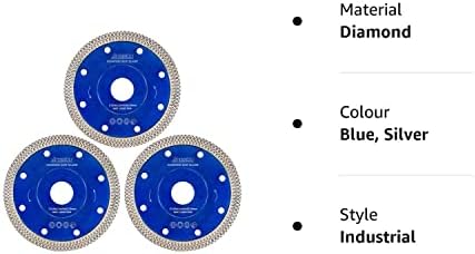 Diamond Saw Blade,3Pcs Super Thin Tile Cutting Disc 115mm / 4.5in Porcelain Cutting Blade for Angle Grinder Tile Saw Cutting Porcelain Tiles Granite Marble Ceramics (4.5")
