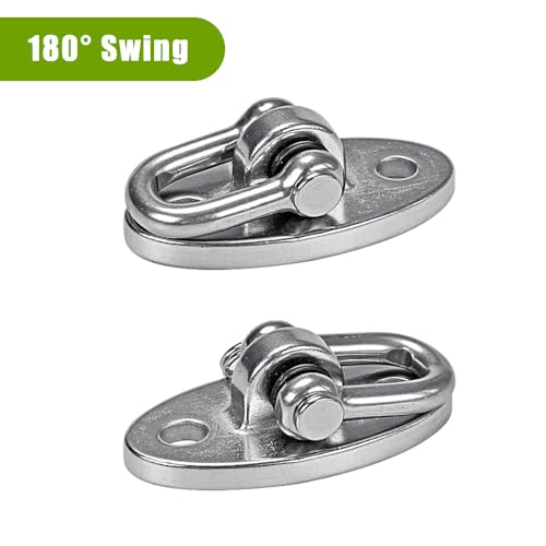 SELEWARE 2 Pack 2000 lb Capacity Stainless Steel 180° Swing Hangers Heavy Duty Swing Hooks for Concrete Ceiling Wooden Hanging Hardware for Por Porch Playground Hammock Gym Swing Sets by SELEWARE - Image 3